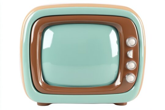recommend clip art: Vintage television set with a white screen on an isolated background, retro TV studio equipment for a television program clip art illustration