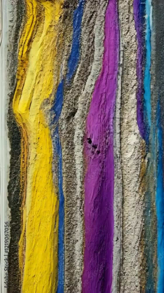 Poster colorful abstract texture showcasing vibrant patterns and layered materials in artistic display