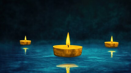 Gloomy All Souls Day and All Saints Day Backdrop with Lit Candles: A Conceptual and Creative Digital Art Illustration