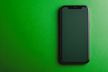 Minimalist Smartphone on a Green Background