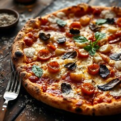 A delicious pizza generated by AI	