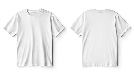 Fototapeta premium White t-shirt mockup, front and back views.