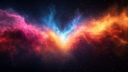 Fototapeta premium Cosmic Nebula fiery, icy clouds collide, space background, for science fiction