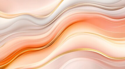 Obraz premium Abstract wave patterns in soft peach and cream tones creating a serene background for design