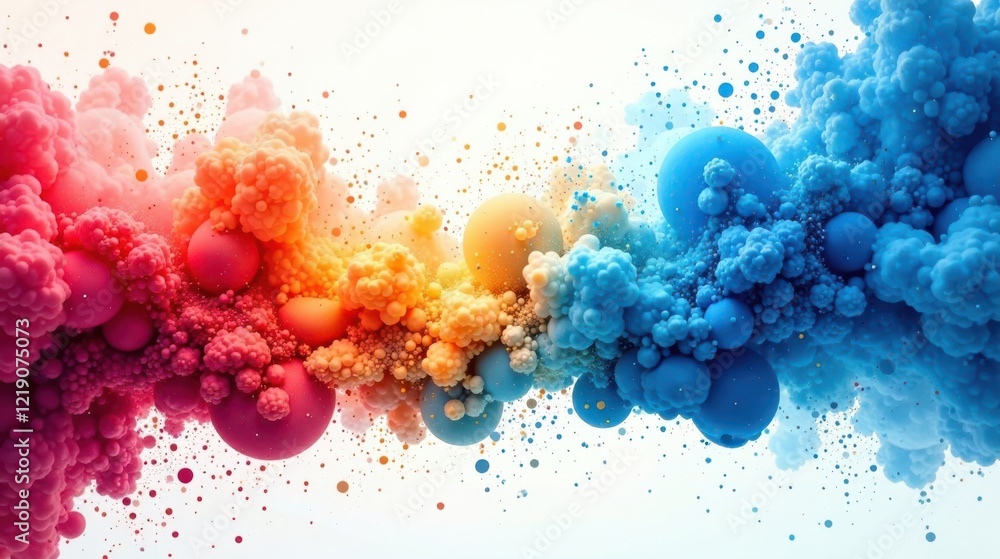 Aufkleber Abstract Colorful Fluid Dynamics A vibrant explosion of hues and textures, showcasing the mesmerizing dance of intermingling colors and dynamic forms in a captivating visual spectacle.