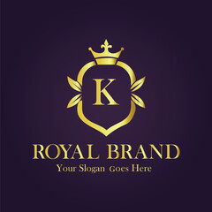 Luxury Gold Monogram Logo - Letter K