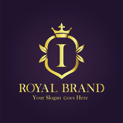 Luxury Gold Monogram Logo - Letter I