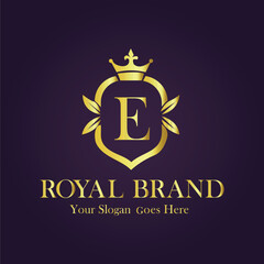 Luxury Gold Monogram Logo - Letter E
