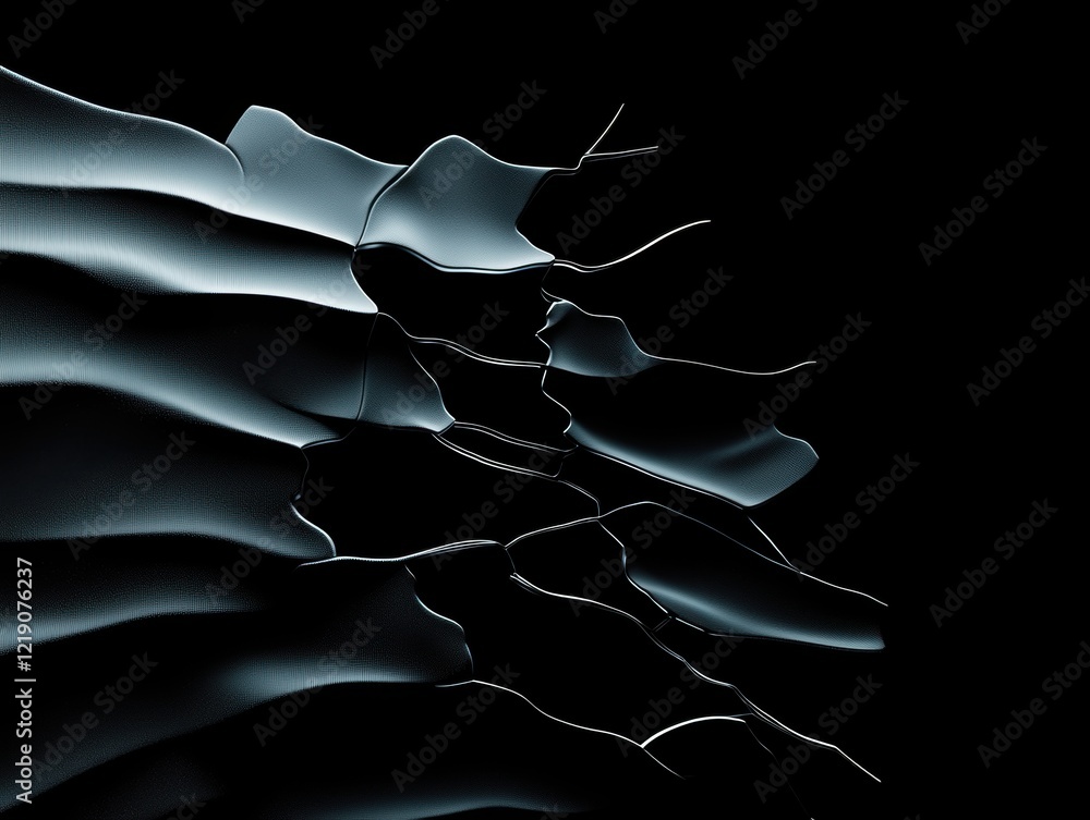 Aufkleber a striking abstract image featuring flowing, rippled textures in varying shades of black and gray, c