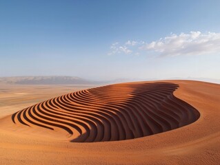 Naklejka premium Dune Formation Desert Landscape Aerial View Natural Wonder Serene Environment Earth Art Concept