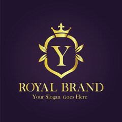 Luxury Gold Monogram Logo Letter Y