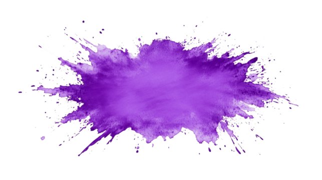 Abstract Purple Ink Splash Artistic Background Texture, Isolated on Transparent Background, Ai Generated Images