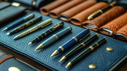 Fototapeta premium Luxury Pens Collection: Exquisite Writing Instruments on Display