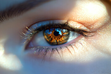 Naklejka premium Vision Health Represented in Brown Iris Close-Up