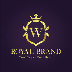 Luxury Gold Monogram Logo Letter W