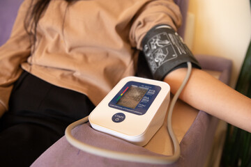 woman with blood pressure