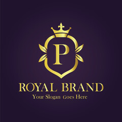 Luxury Gold Monogram Logo Letter P