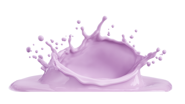 Lavender Milk Splash Creamy Purple Drink Food Background, Isolated on Transparent Background, Ai Generated Images