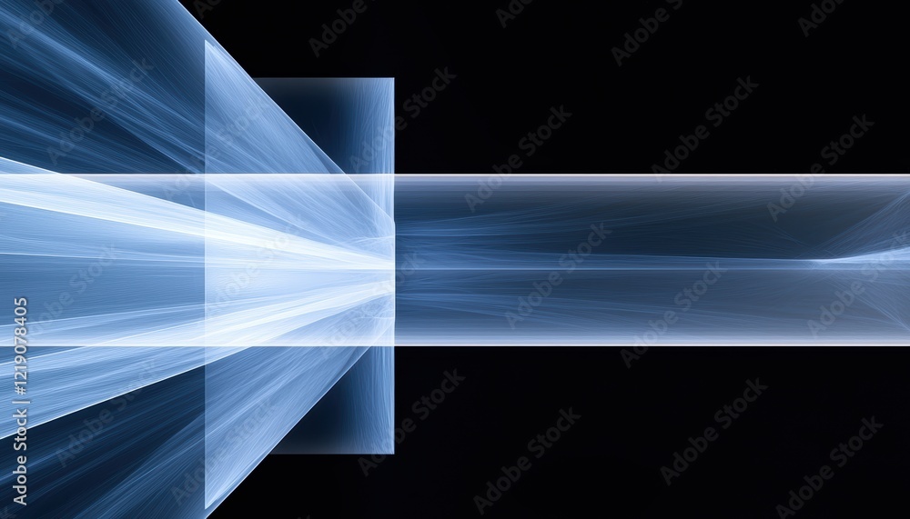 Aufkleber a glowing blue light beam emanates from a central square, creating a dynamic and futuristic visual e