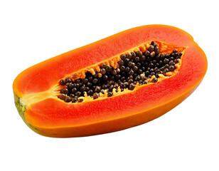 a papaya on white background