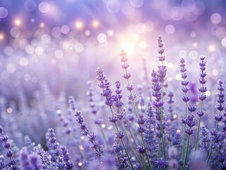 Fototapeta premium Minimalist Lavender & Silver Cell Pattern Landscape - Digital Art Stock Photo