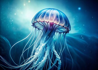 Minimalist Lion's Mane Jellyfish: Cyanea capillata Arctic Ocean Beauty