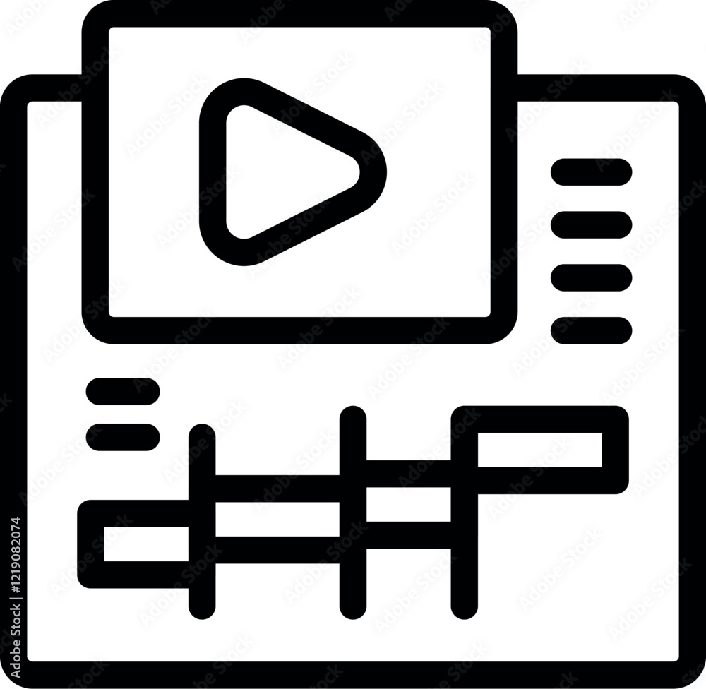 Poster video editing software interface displaying a play button and timeline for precise video editing