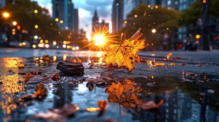 Starry Night Sky over Mountain Landscape with Reflection in Lake