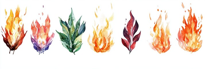 Watercolor firelighter collection