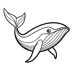 vector line art whale free download.