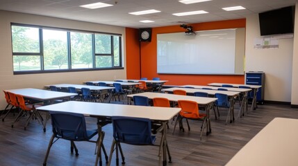 Modern and Bright Elementary School Classroom
