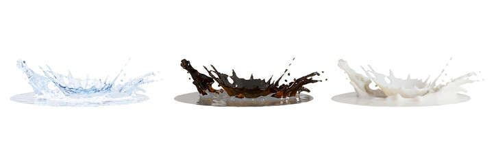 water crown splash on transparent background