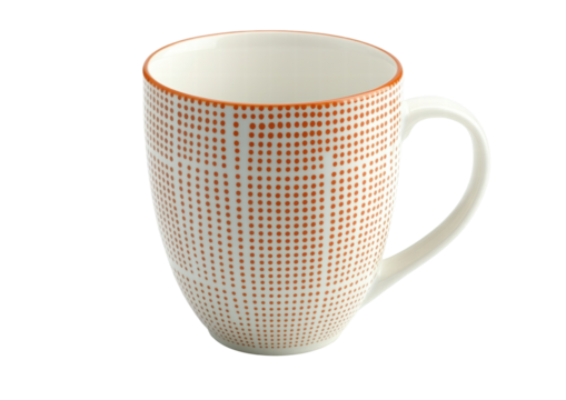 Isolated White Mug with Orange Dots