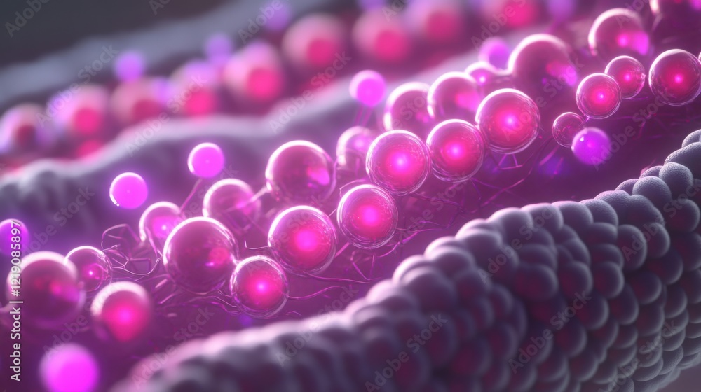 Aufkleber abstract representation of molecular structure showcasing colorful spheres intertwined with delicate