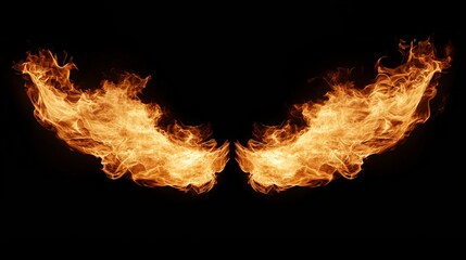 Fototapeta premium Fiery Wings Emanating Heat and Light Creating an Enigmatic and Captivating Element of Fantasy Art