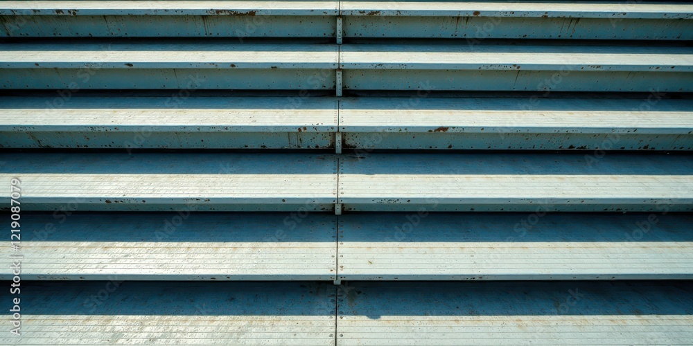 Aufkleber rustic weathered metal steps showing signs of age and exposure to elements