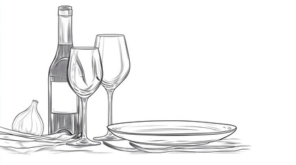 Elegant table setting with wine and glasses ready for a special dinner occasion