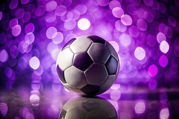 Fototapeta premium Minimalist Purple Soccer Ball Background: Abstract Sports Photography