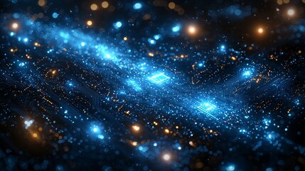 Obraz premium Glowing Circuit Board Abstract Technology Background