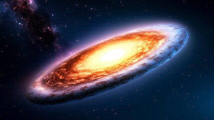 Fototapeta premium Vibrant Spiral Galaxy in Cosmic Space with Bright Core and Stars