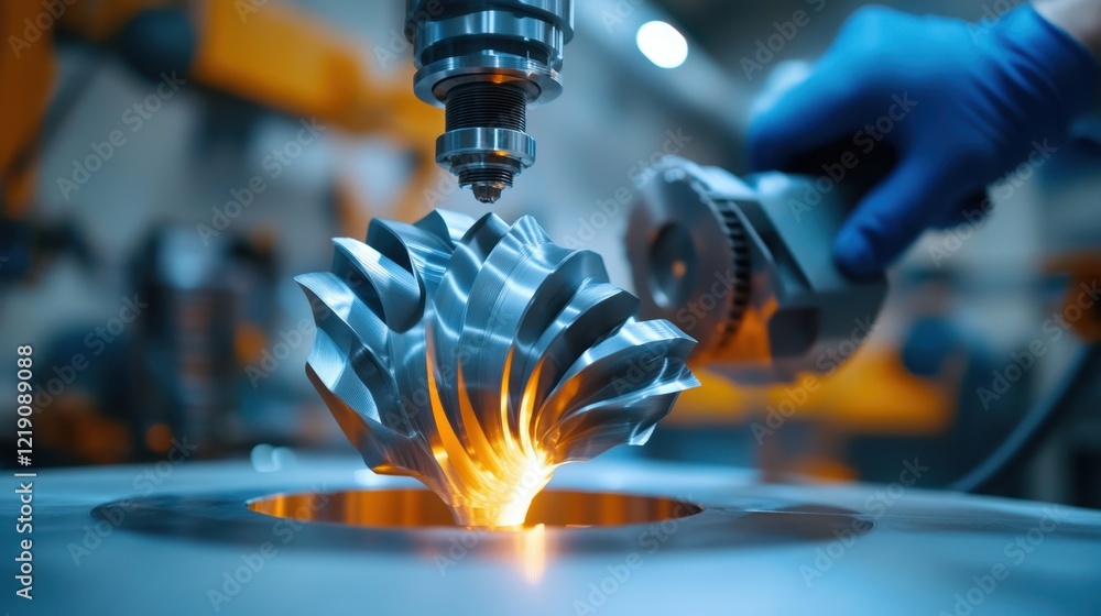 Fototapete A high-tech mechanical part being designed using advanced D printing.