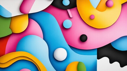 Colorful Abstract Shapes Design with Vibrant Patterns and Textures