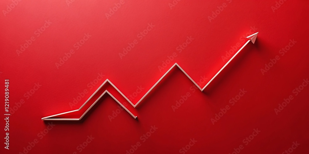 Poster minimalist red graph chart abstract background stock photo