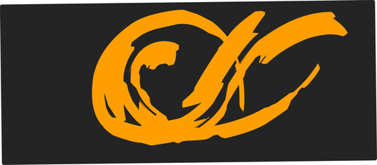 thick orange brush strokes with a spray texture. Vintage template with hand drawn broken edges, banner. Rough thick brush stroke texture with small dots. Retro vector background for poster.