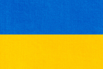 Ukraine flag, Ukrainian flag, national flag of Ukraine with canvas textile