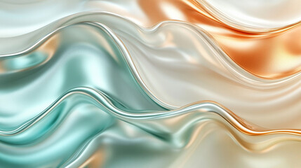 Naklejka premium Liquid Harmony Abstract Metallic Flow