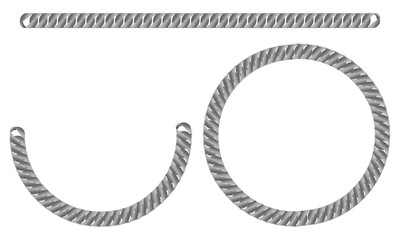 silver chain necklace set vector illustration isolated on white background.