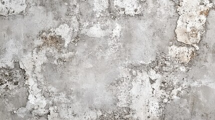 Obraz premium A grey concrete wall with white and brown patches.