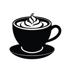 cup of coffee with cream vector image illustration and artwork on white background