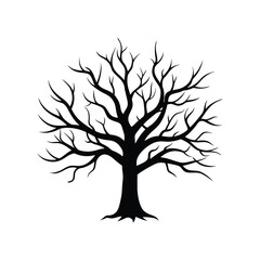 tree silhouette vector image illustration and artwork on white background